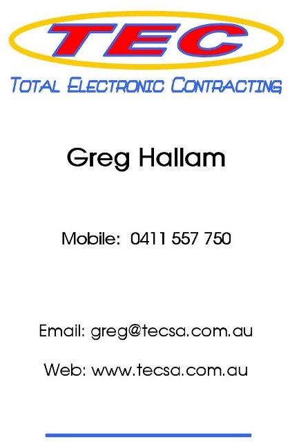 Greg Hallam Business Card